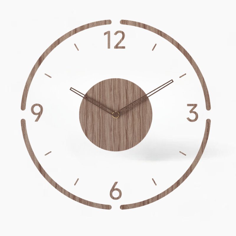 TimeWood - Elegante Massivholz-Wanduhr im skandinavischen Design, vereint zeitlosen Stil und natürliche Raffinesse