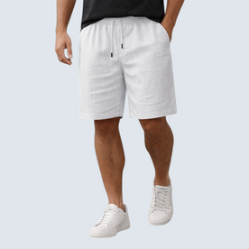 Shorts homme en lin respirant coupe régulière pour l'été