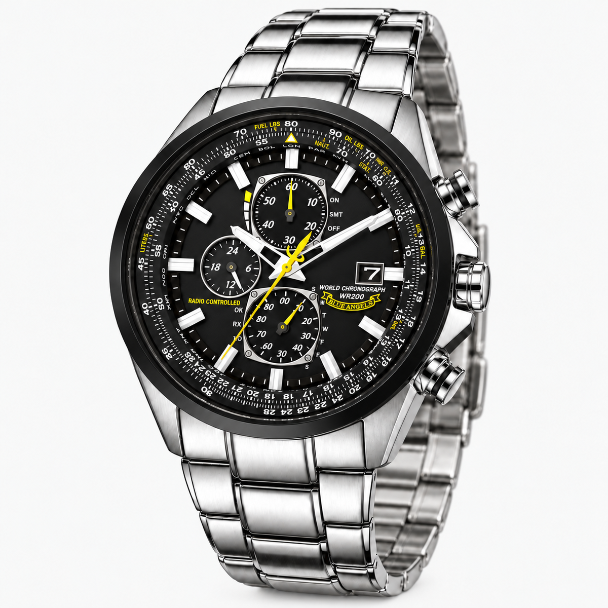 Vyriškas chronografinis laikrodis MultiSteel 42mm, plienas sidabrinis, mėlynas ciferblatas, elegantiškas
