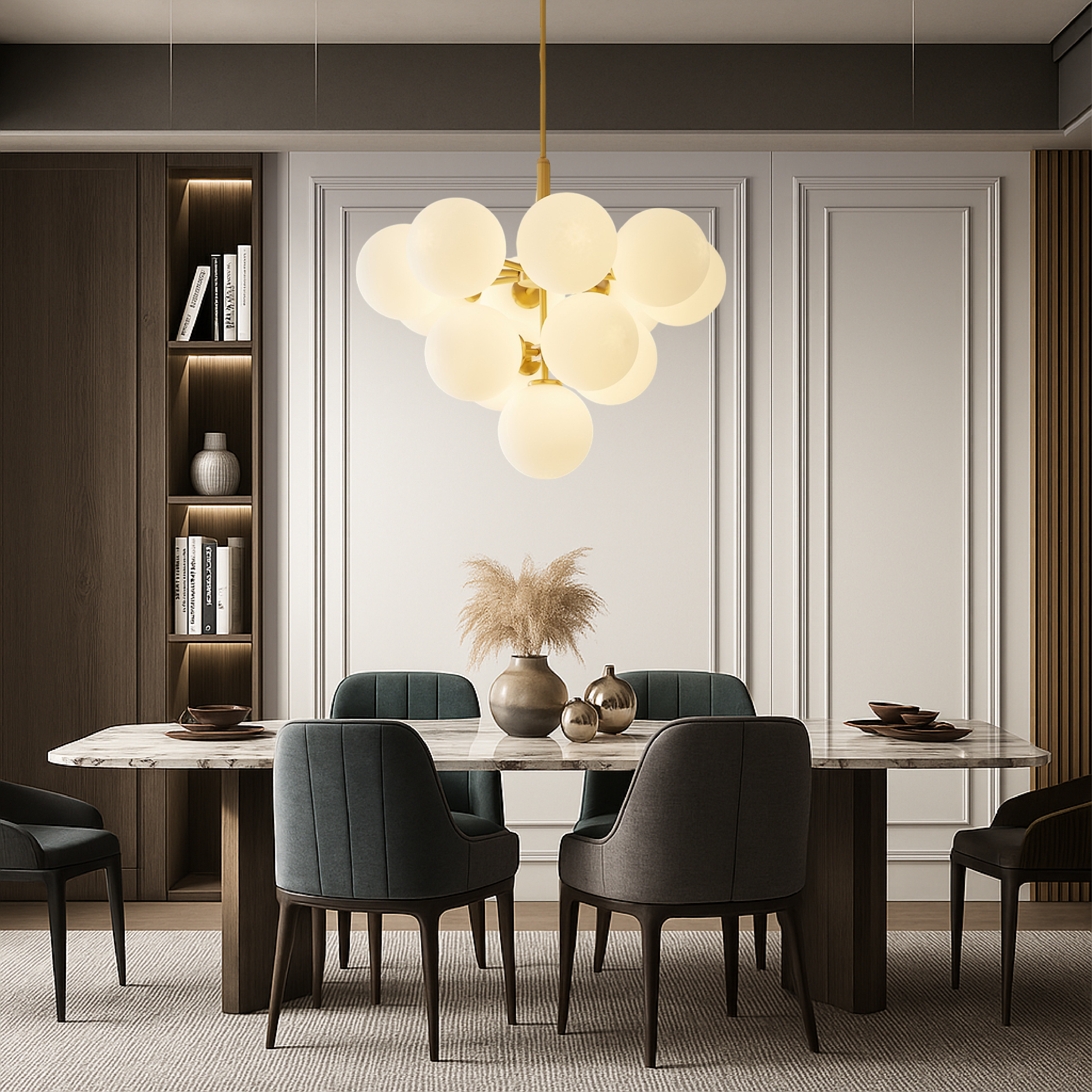 Auralith - Elegante skandinavische Kronleuchter mit Glaskugeln für eine luxuriöse Atmosphäre