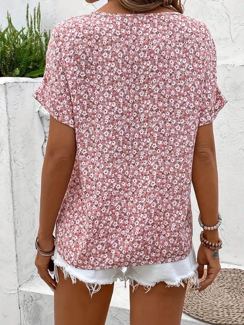 ZYNALIA – Elegante Bluse mit rosa Blumenmuster für einen schicken Alltag-Look