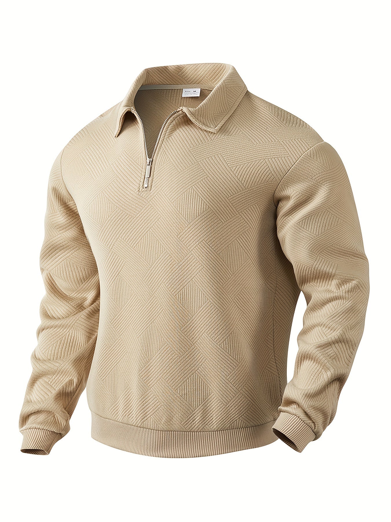 James – Eleganter Pullover mit Vintage-Geometrischen Mustern und Reißverschluss