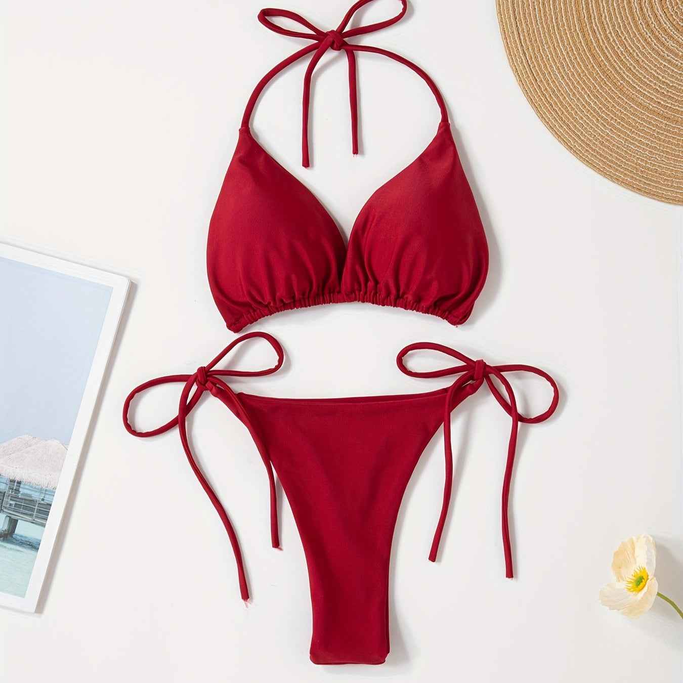 Halter-Bikini mit V-Slip