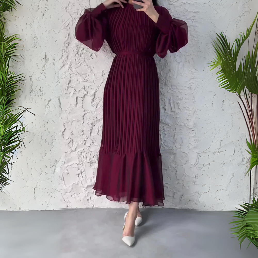 Hazel plissiertes elegantes Kleid – Mühelose Raffinesse in jeder Falte