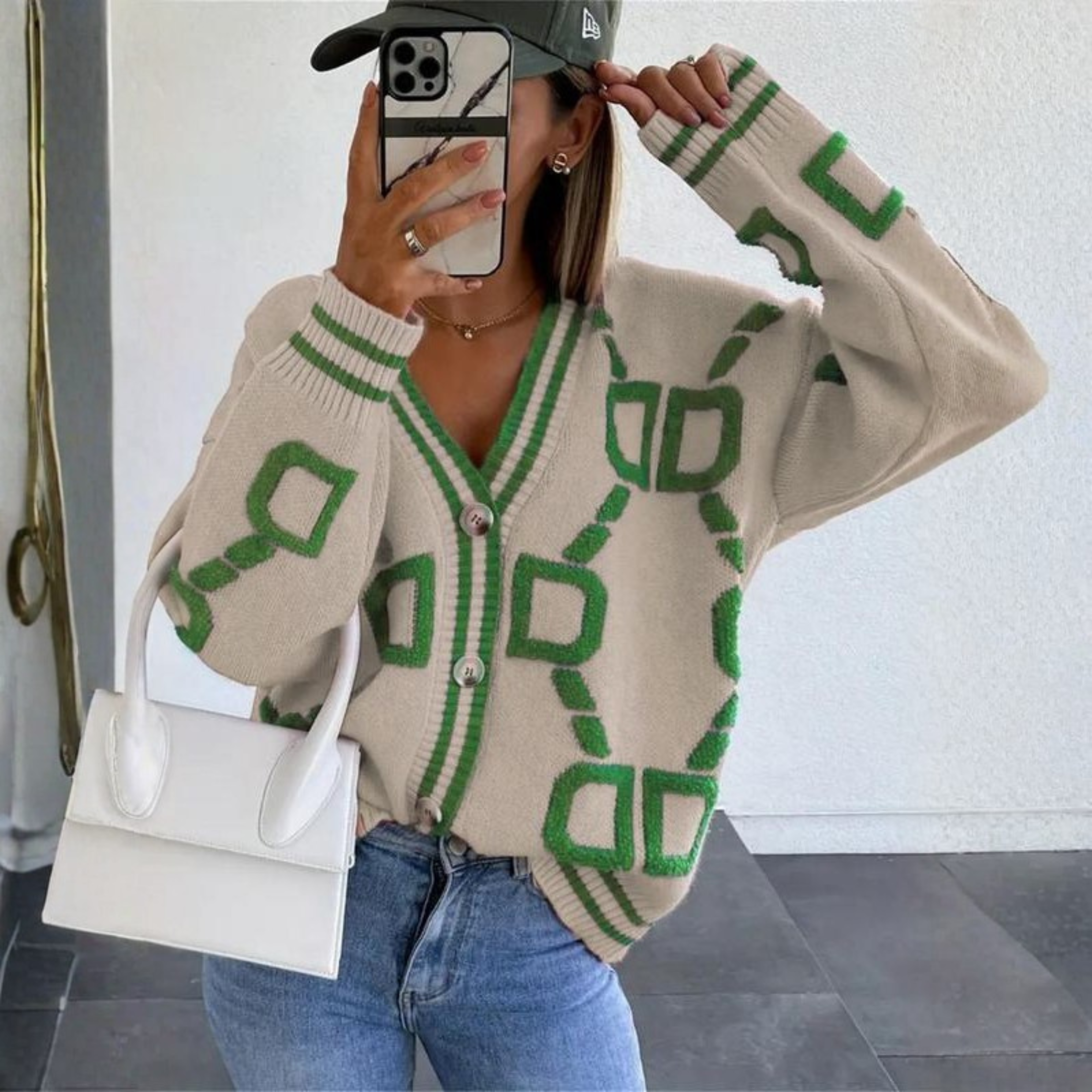 Elegante Langarm-Cardigan mit Knöpfen Damen