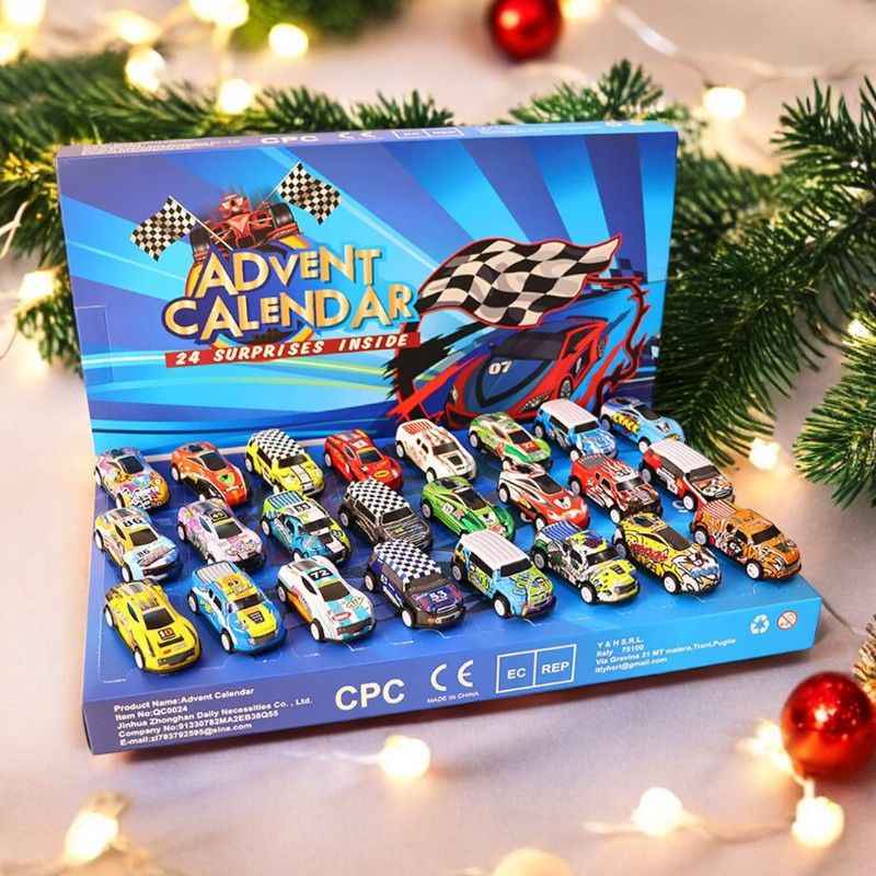MotorFun - Spielzeugauto-Adventskalender Geschenkeset mit Lustigen Fahrzeugen und Überraschungen
