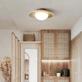 Elegante lampada da soffitto LED minimalista in travertino