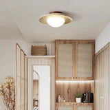 Elegante minimalistische LED-Deckenleuchte aus Travertin