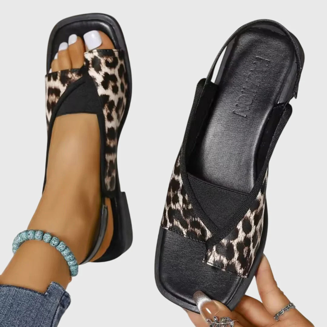 Orthopädische Damensandalen flach - Eckige Spitze, Sommer-Komfort
