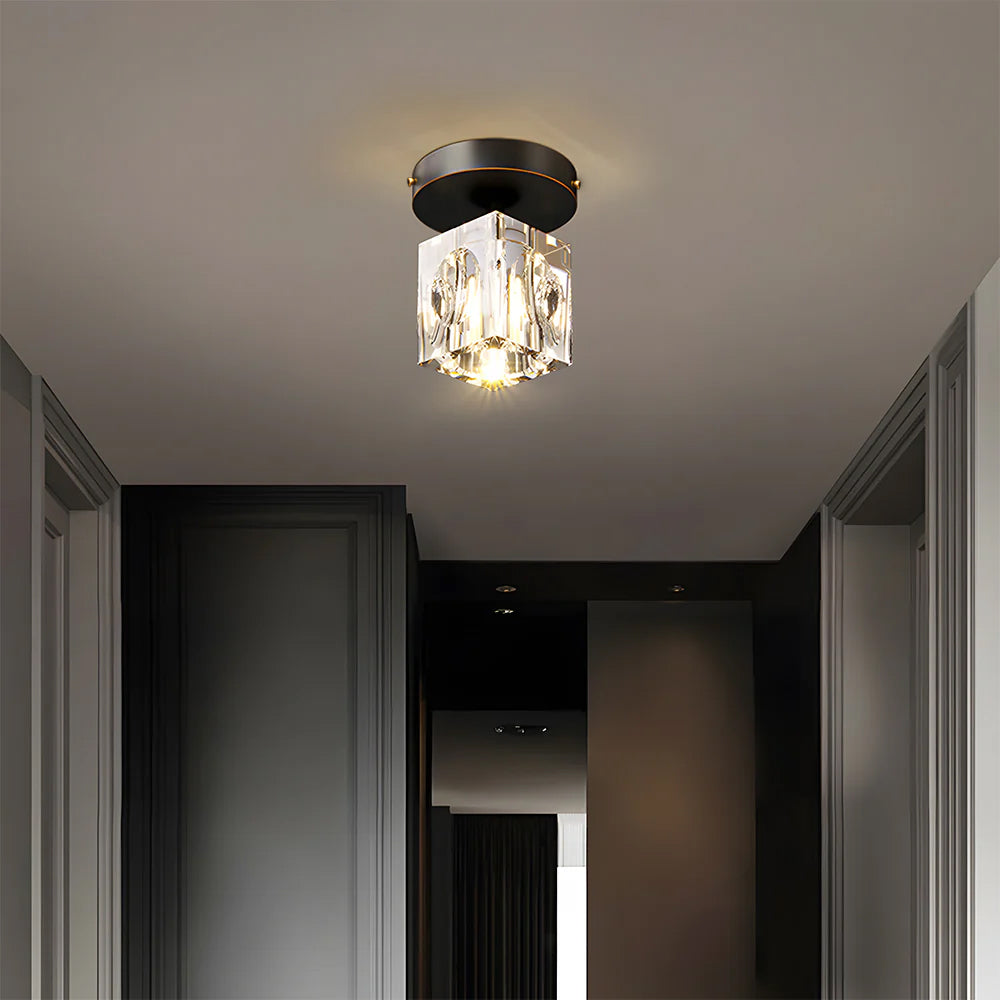 Geometrische Kristall-Deckenlampe - Modernes Schwarz- oder Gold-Finish