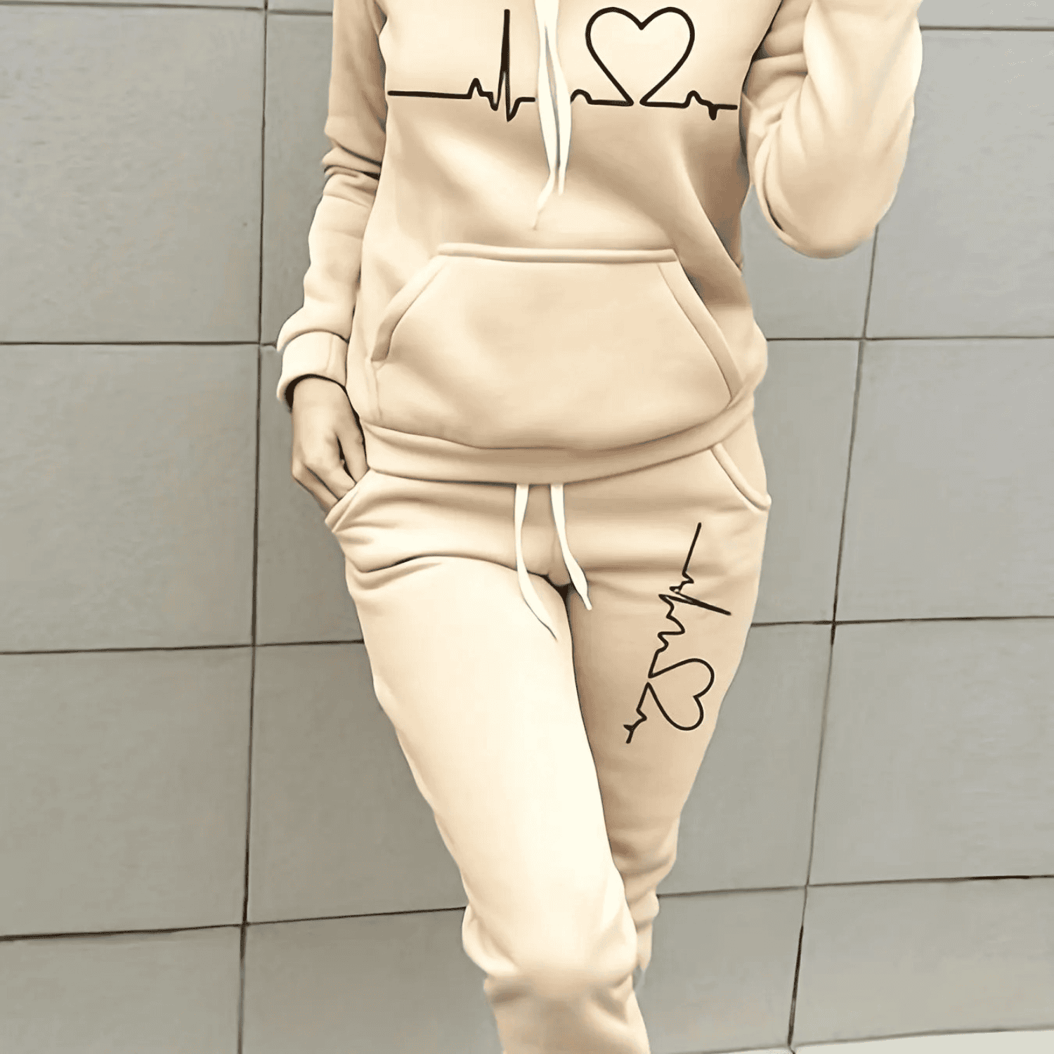 Matching Herz-Sweatshirt-Set für Damen Isabella | Komfort und Stil in einem Look