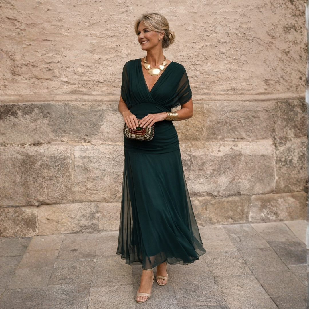 Rossana | Schulterfreies Maxikleid