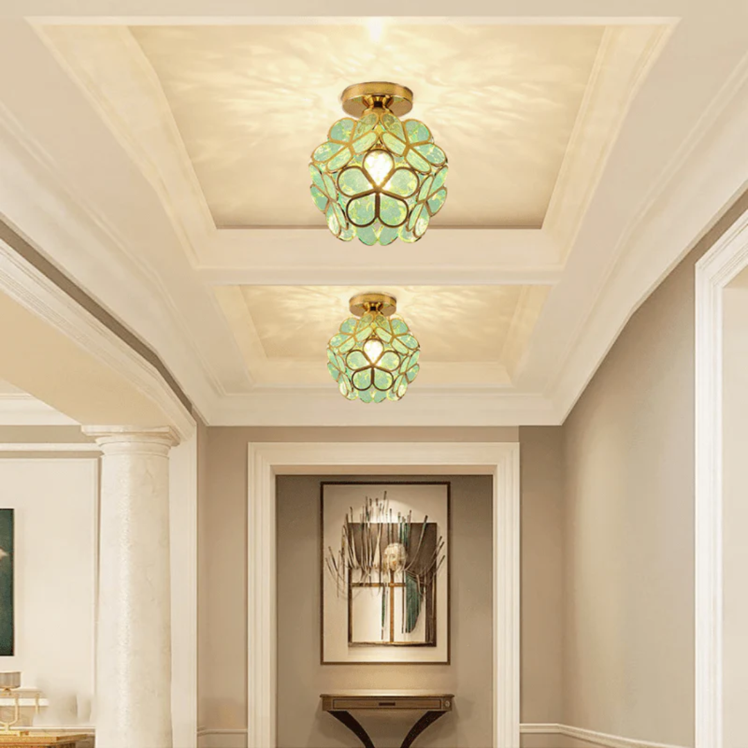 Zyvia - Luxuriöse elegante Glas-Blumen Deckenleuchte für ein stilvolles Interieur