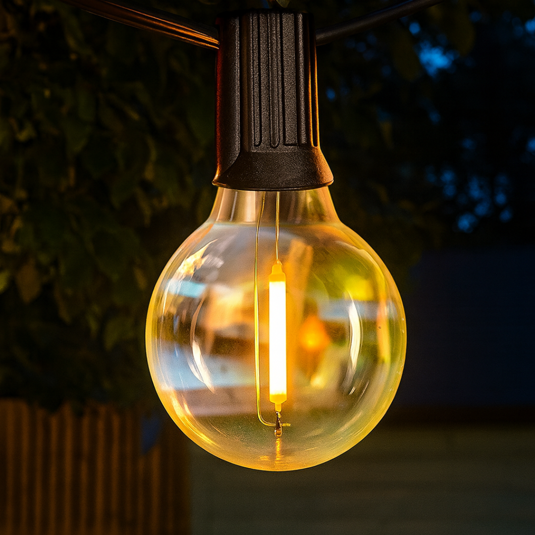 USB-Terrassen-Lichterkette – Wasserdichte Warmweiße Terrassendeko