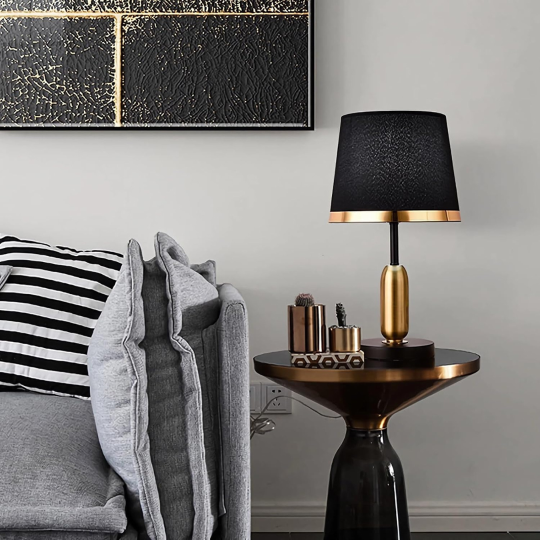 Cilo - Elegante Moderne Schwarze Stoff-Tafeltenlampe für Stilvolle Beleuchtung
