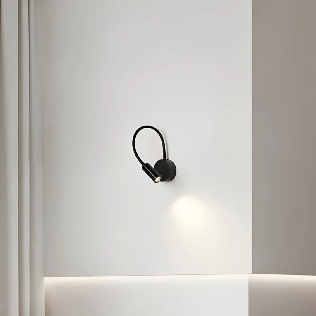 Lumio - Flexiblen schwarze LED-Wandlampe für Innenräume für stilvolle und komfortable Beleuchtung