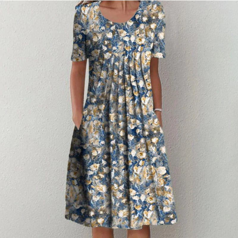 Elegante Romy Blumenmuster Texturierte Kleid für Einen Zeitlosen Stil