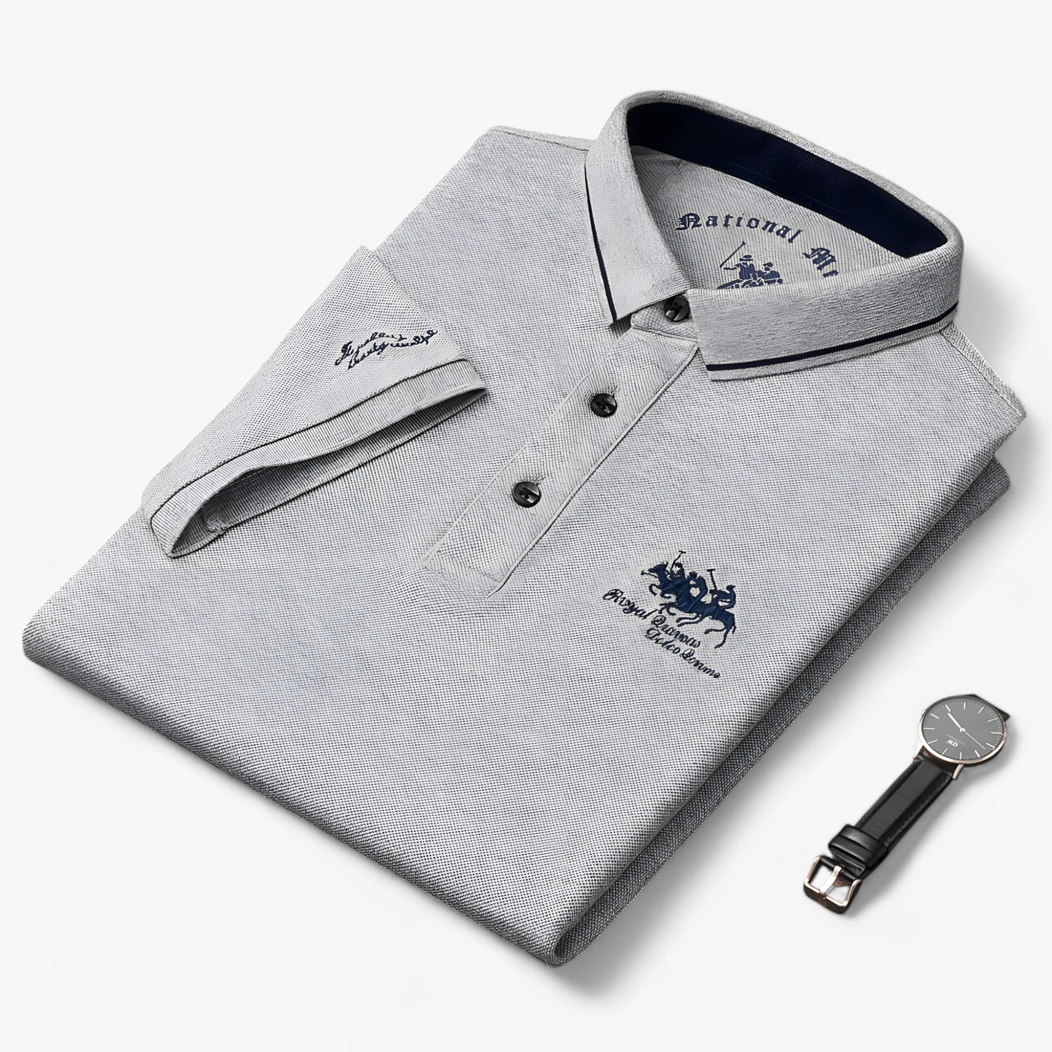 Einfarbiges Herr-Polyester-Poloshirt – reguläre Passform, verschiedene Größen und Farben