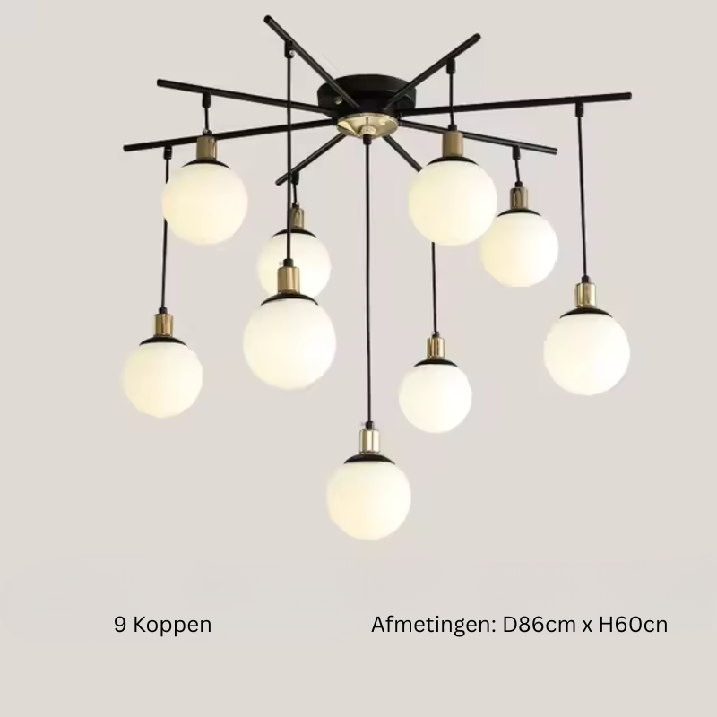 Eleganter Vintage-Scandinavischer Kronleuchter mit Energiesparender LED-Beleuchtung für eine Luxuriöse Wohnzimmeratmosphäre