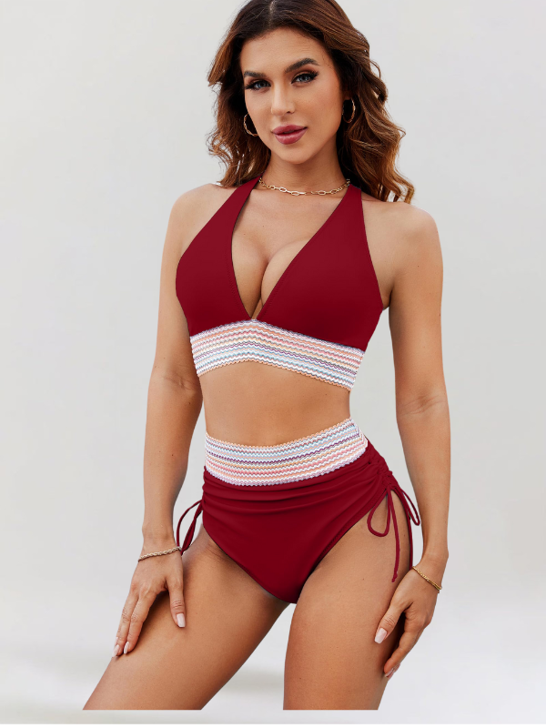 Bikini-Set mit Bauchkontrolle und hoher Taille