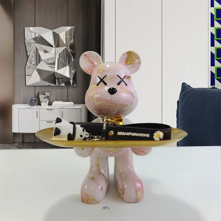 CraftBear - Elegante Bären Skulptur mit dekorativer Ablage