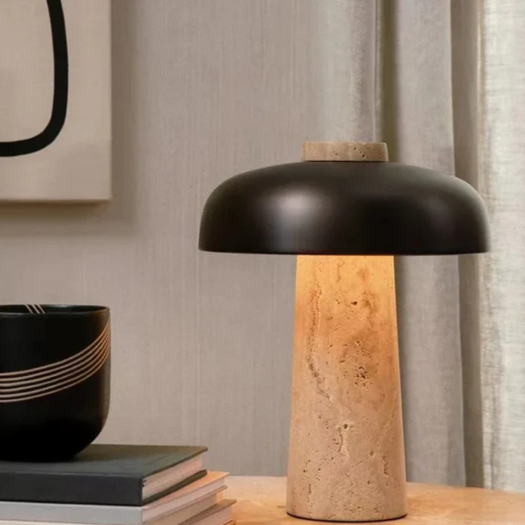 Artemis - Elegante Luxus Travertin LED Tischlampe für stilvolle Beleuchtung