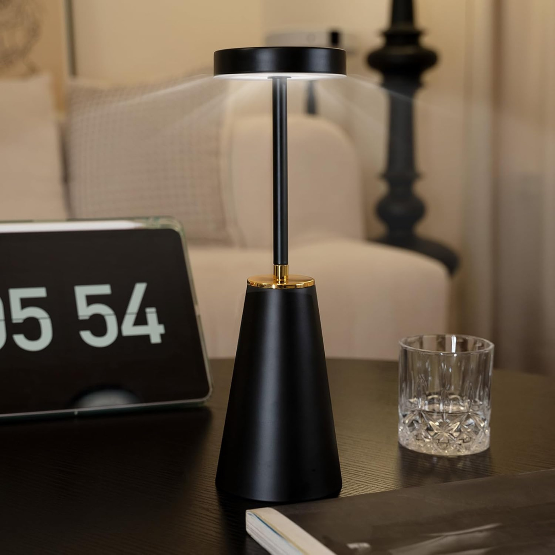Gleon - Innovativ akkubetriebene kabellose Tisch- und Schreibtischlampe für stimmungsvolles und praktisches Licht