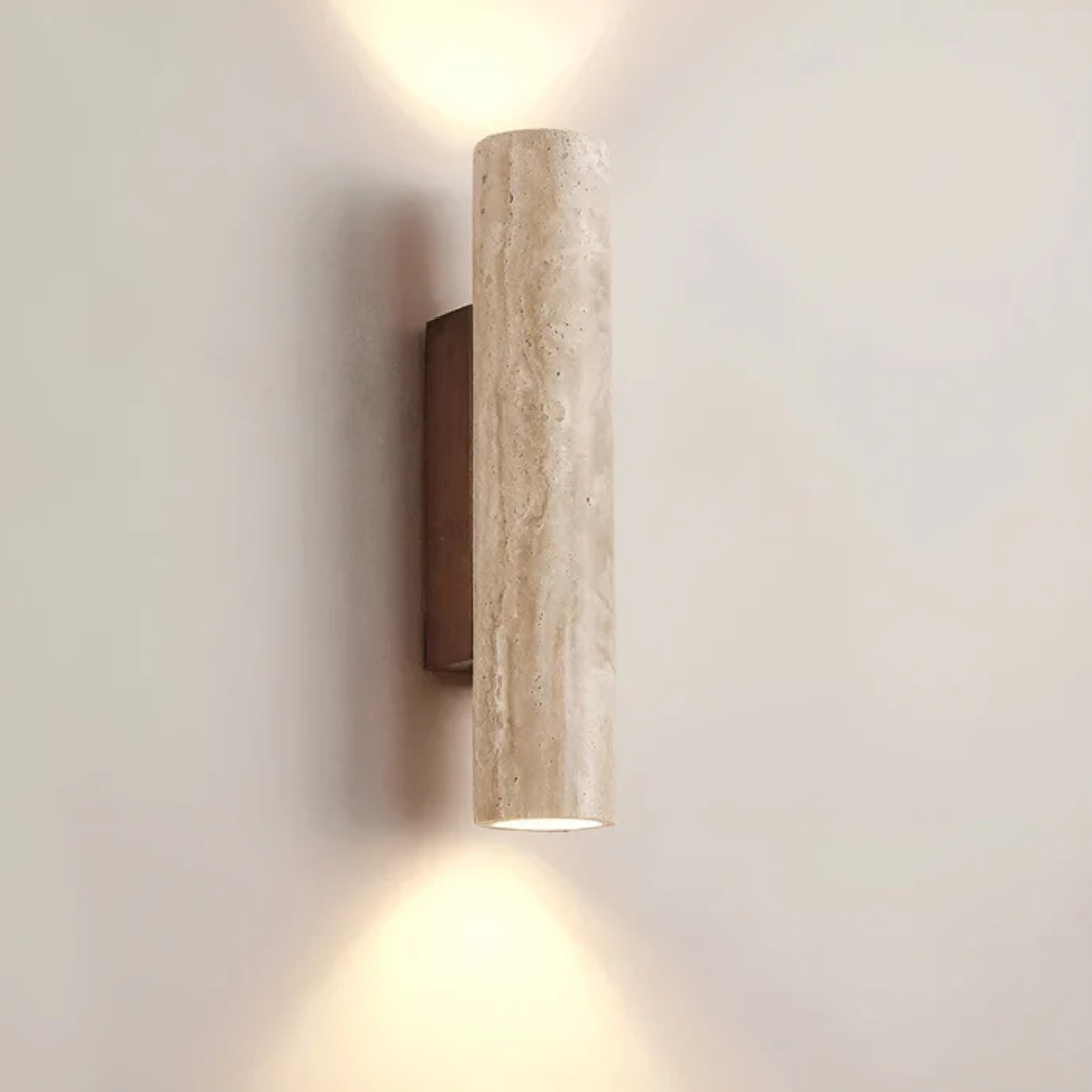 Elegante Marmor Wabi Sabi LED Wandleuchte für ein Modernes und Atmosphärisches Interieur