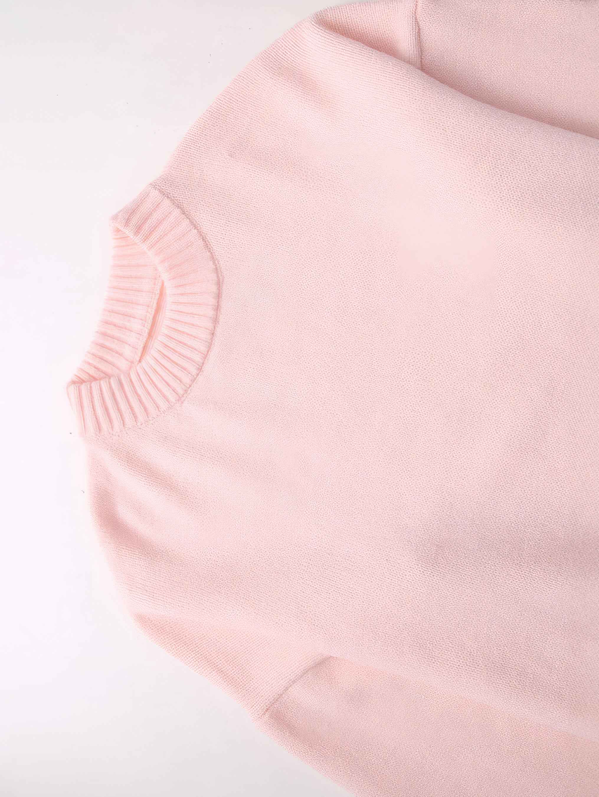 Stilvoller Damen-Rosa Pullover mit Rundhalsausschnitt für einen eleganten Look