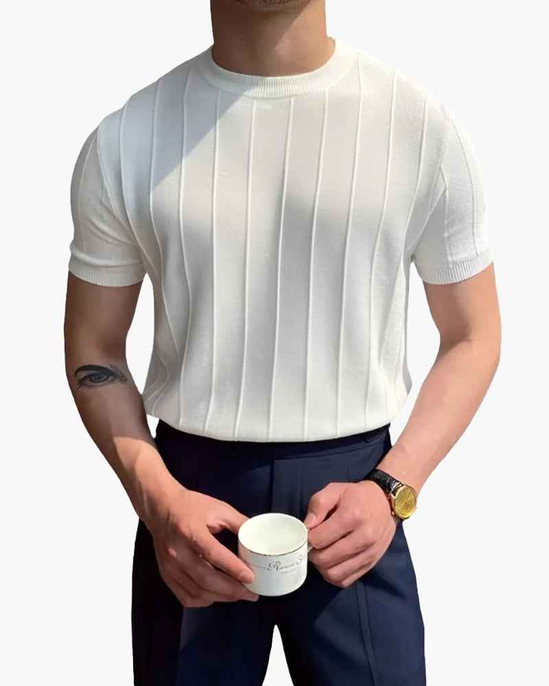 Gestreiftes T-Shirt aus Leinen und Baumwolle | Alltagskomfort
