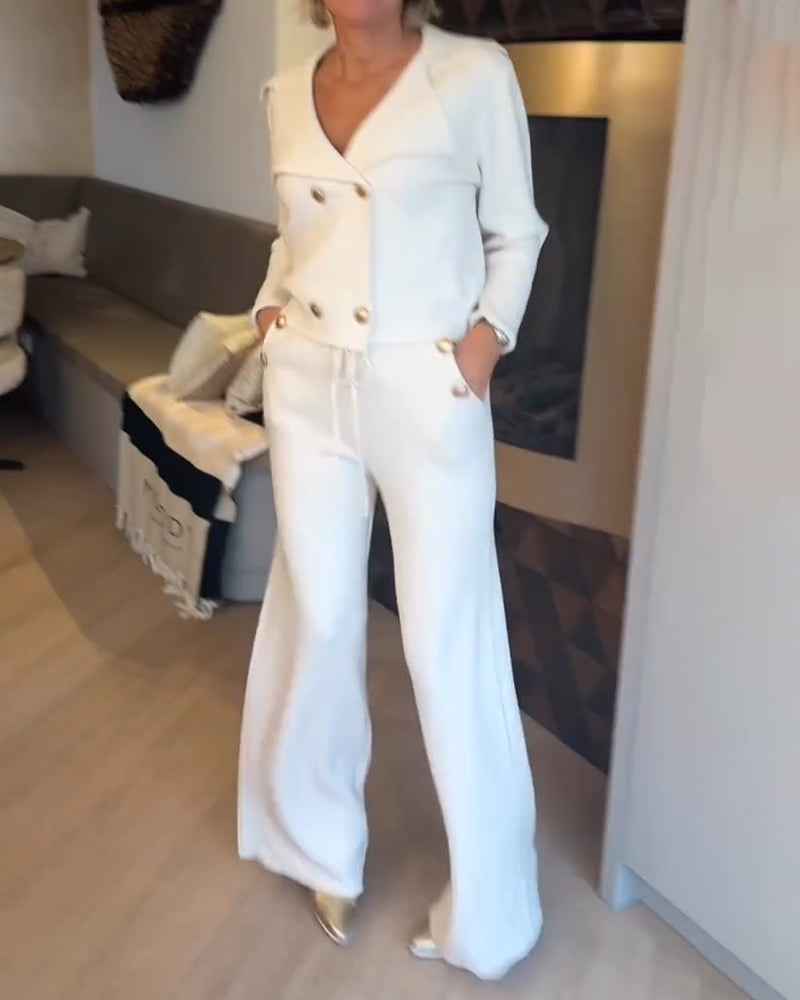 Elegantes und stilvolles V-Ausschnitt Set Fashion
