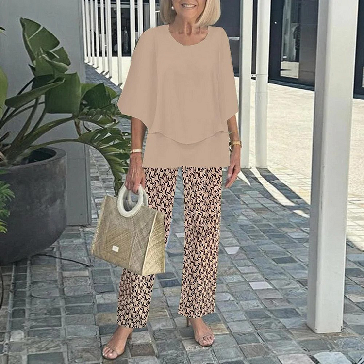 Elegantes Zweiteilige Dreiviertelarm-Outfit