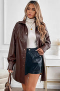 Cappotto antivento medio-lungo da donna con cintura in ecopelle