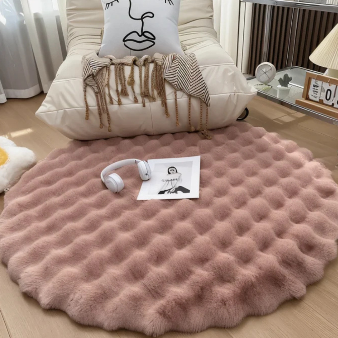 Cush - Luxuriöser runder Fleece-Teppich 90x90 für eine gemütliche Atmosphäre