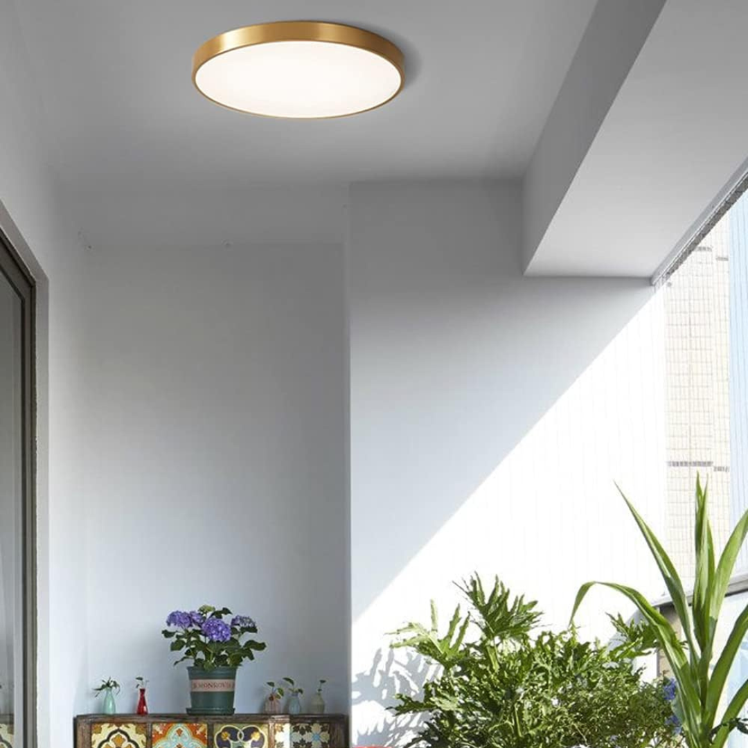 Icho - Elegante ultraflache LED-Deckenlampe in Gold für moderne Beleuchtung
