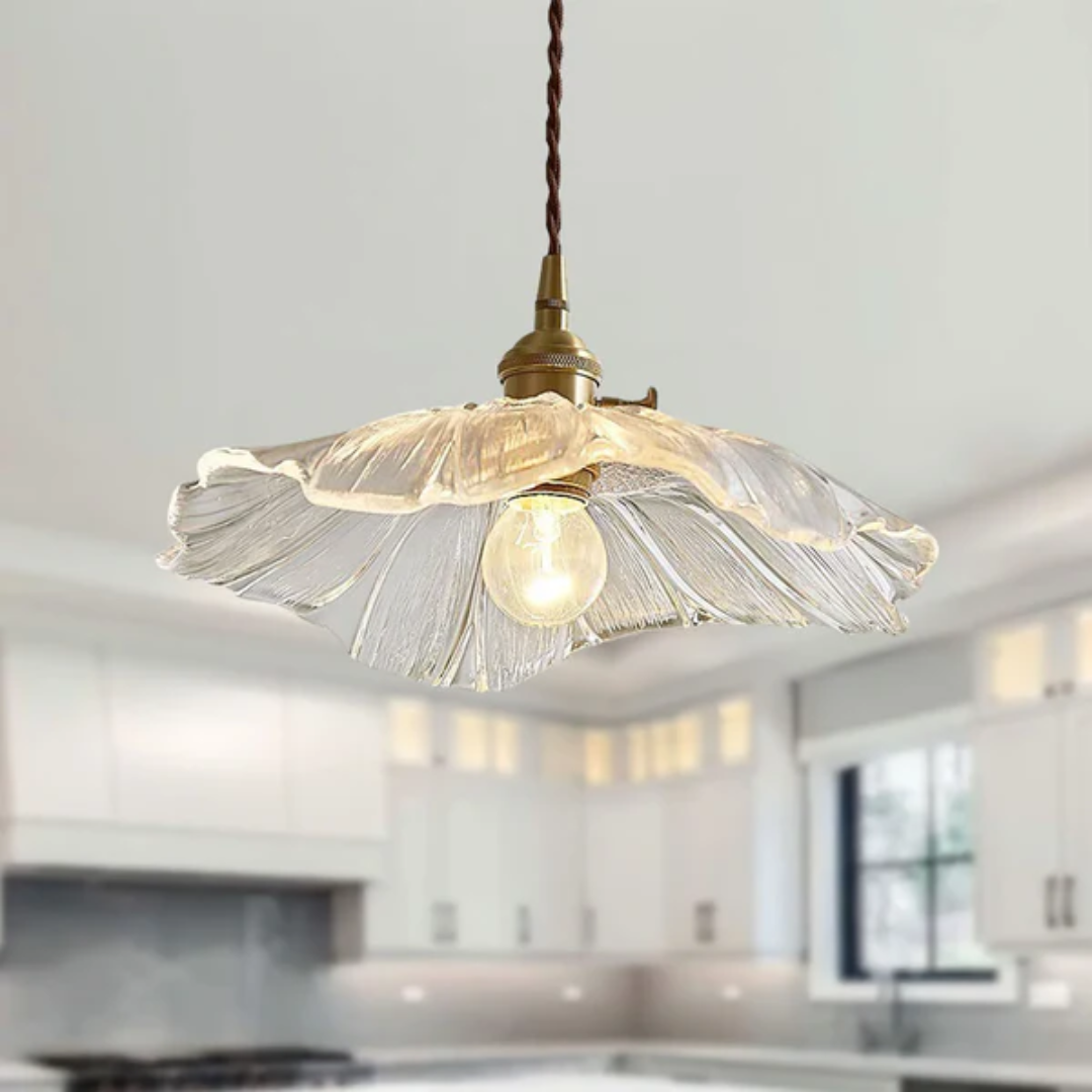 Myloq - Vintage Lotus Design Glas-Hängelampe für eine stilvolle Atmosphäre