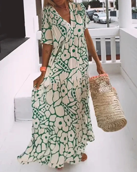 Noa | Elegantes Bohemästischer Stil Blumen-Kleid
