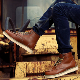 Elegante Vintage-Leder-Stiefeletten