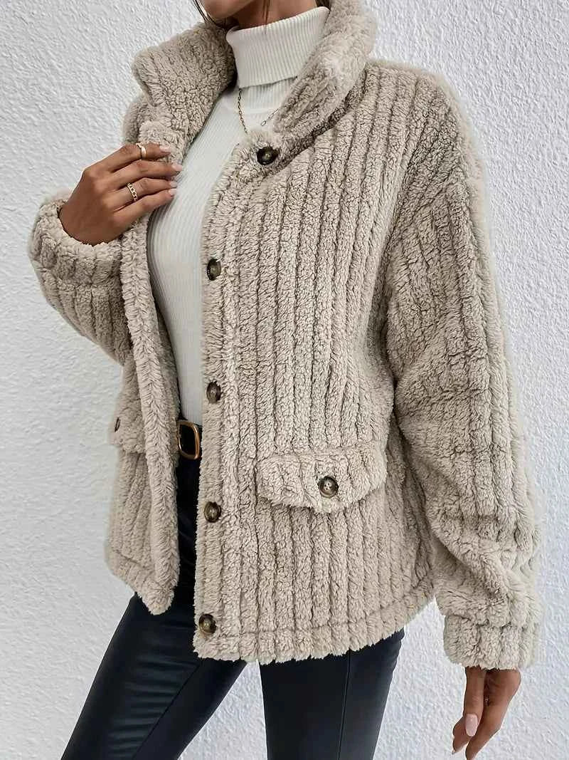 Lux Velvet Wendbarer Cardigan mit Knöpfen vorne