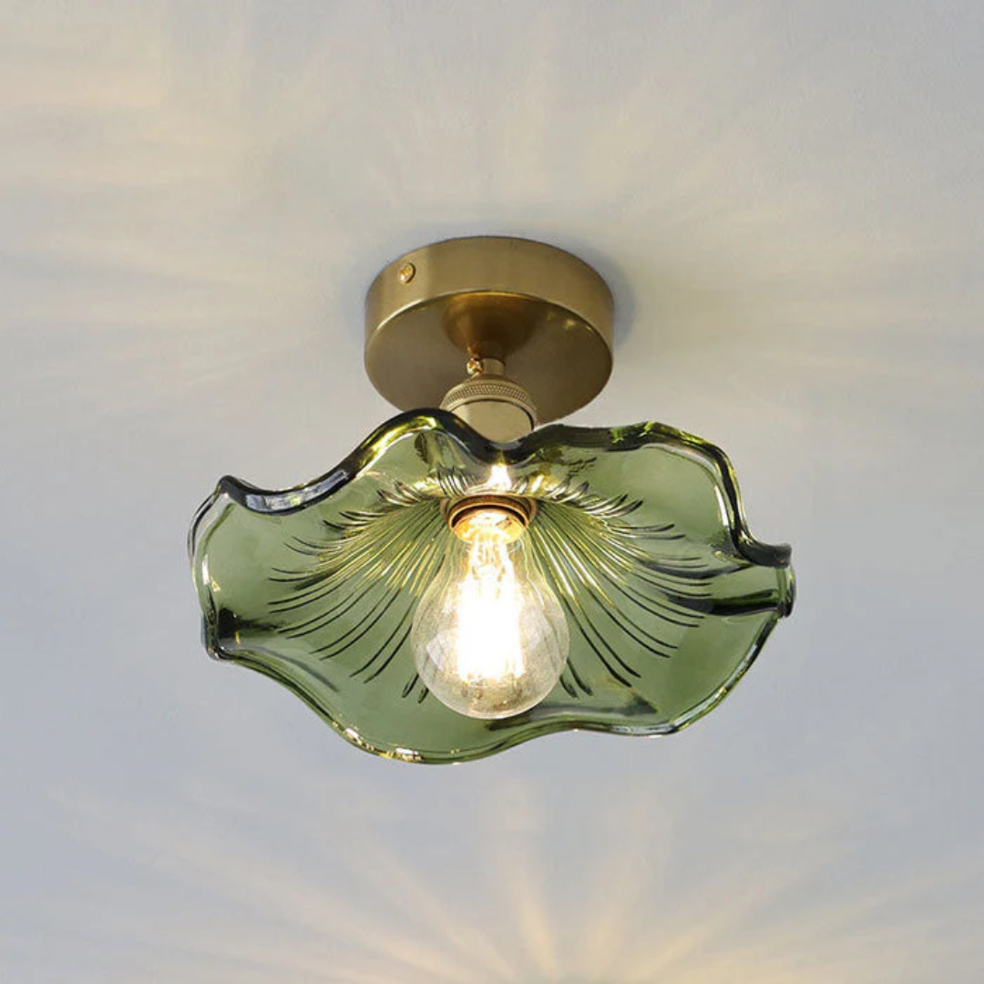 Fyrix - Elegante Glas-Hibiskus-Design Deckenleuchte für stilvolle Beleuchtung