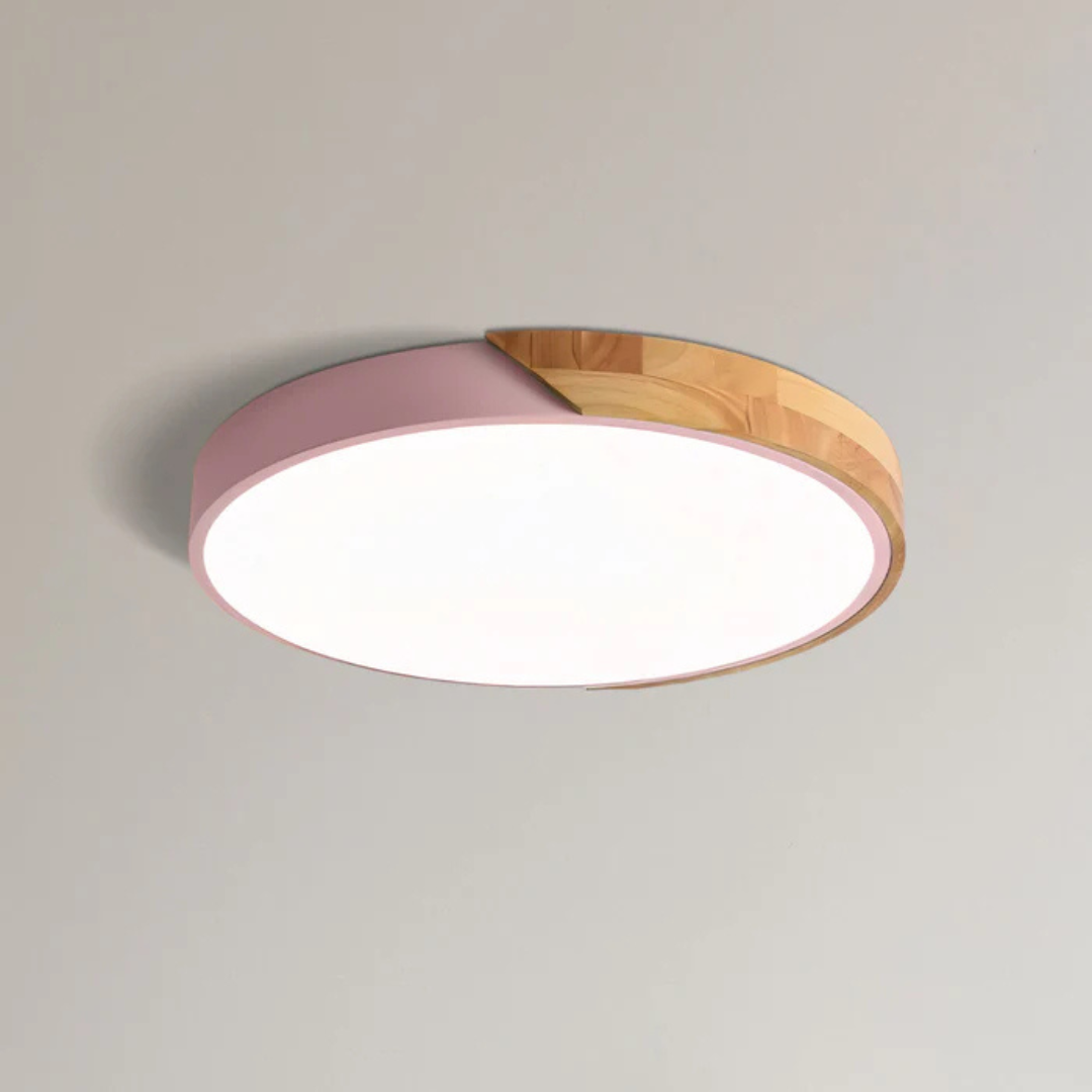 Delos - Elegante skandinavische Holz-LED-Deckenleuchte für moderne Innenräume