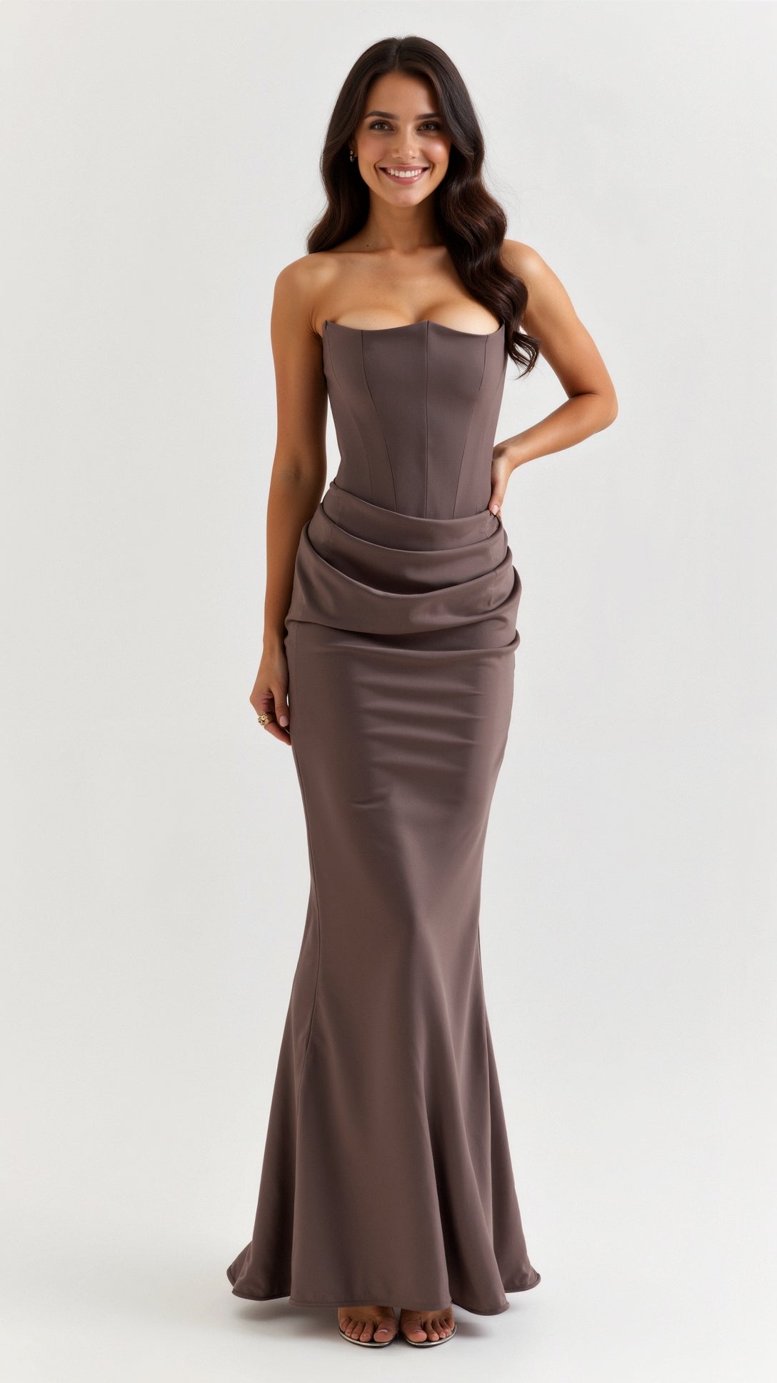 Damen Etui-Maxikleid - Elegantes Kleid für Hochzeitsgäste
