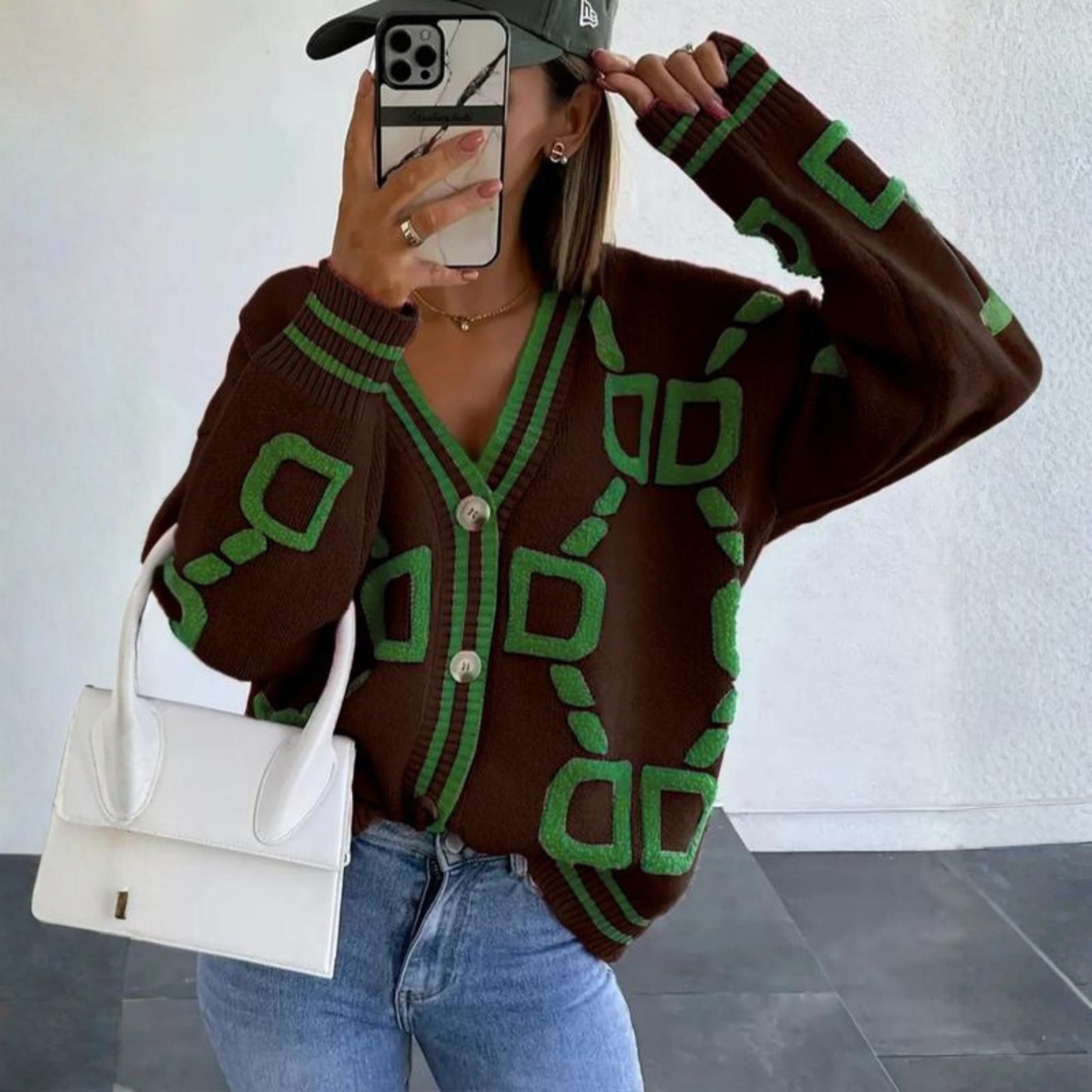 Elegante Langarm-Cardigan mit Knöpfen Damen