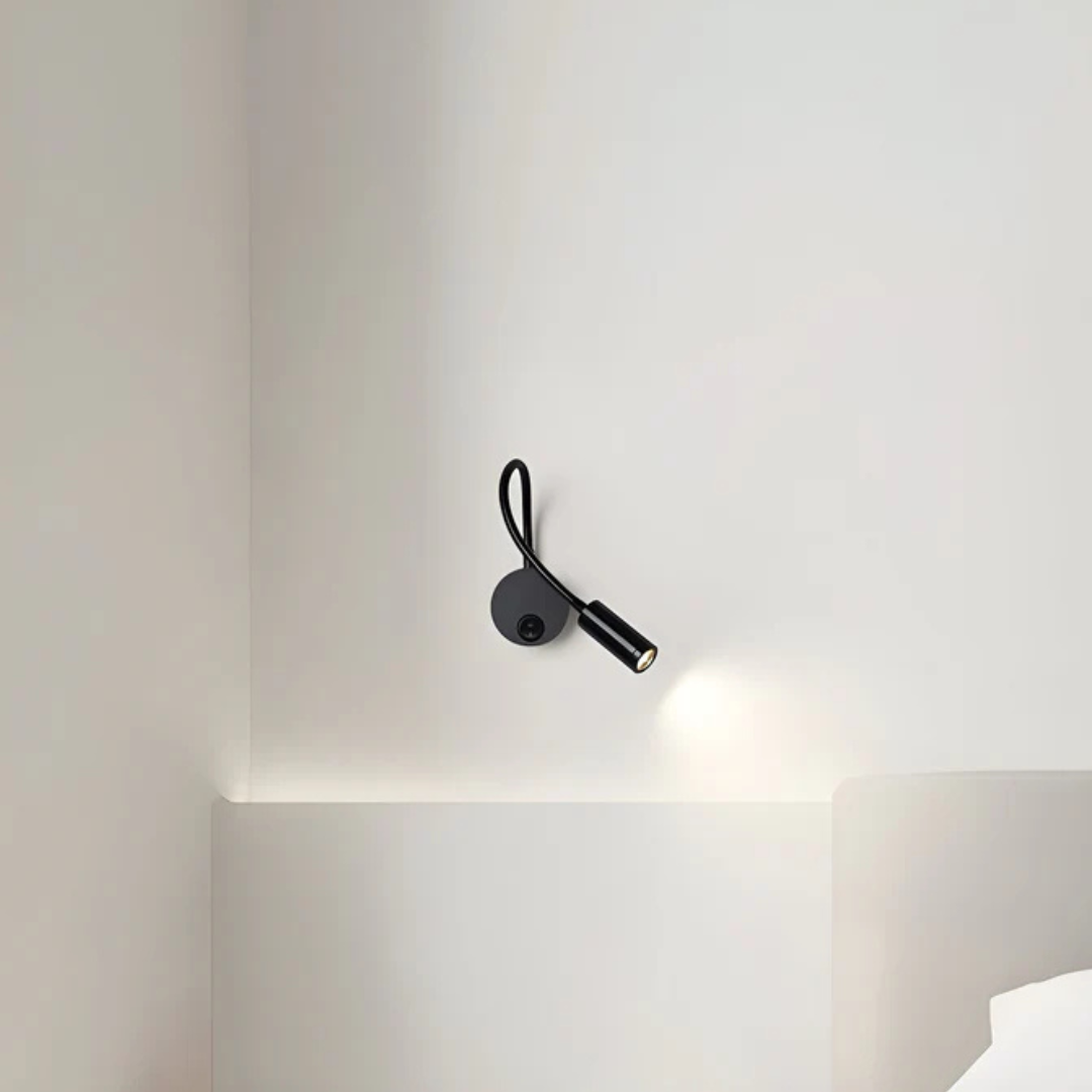 Lumio - Flexiblen schwarze LED-Wandlampe für Innenräume für stilvolle und komfortable Beleuchtung