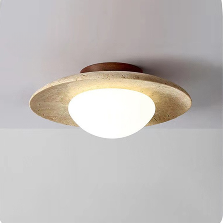 Lyonea - Elegante minimalistische LED-Deckenleuchte aus Travertin