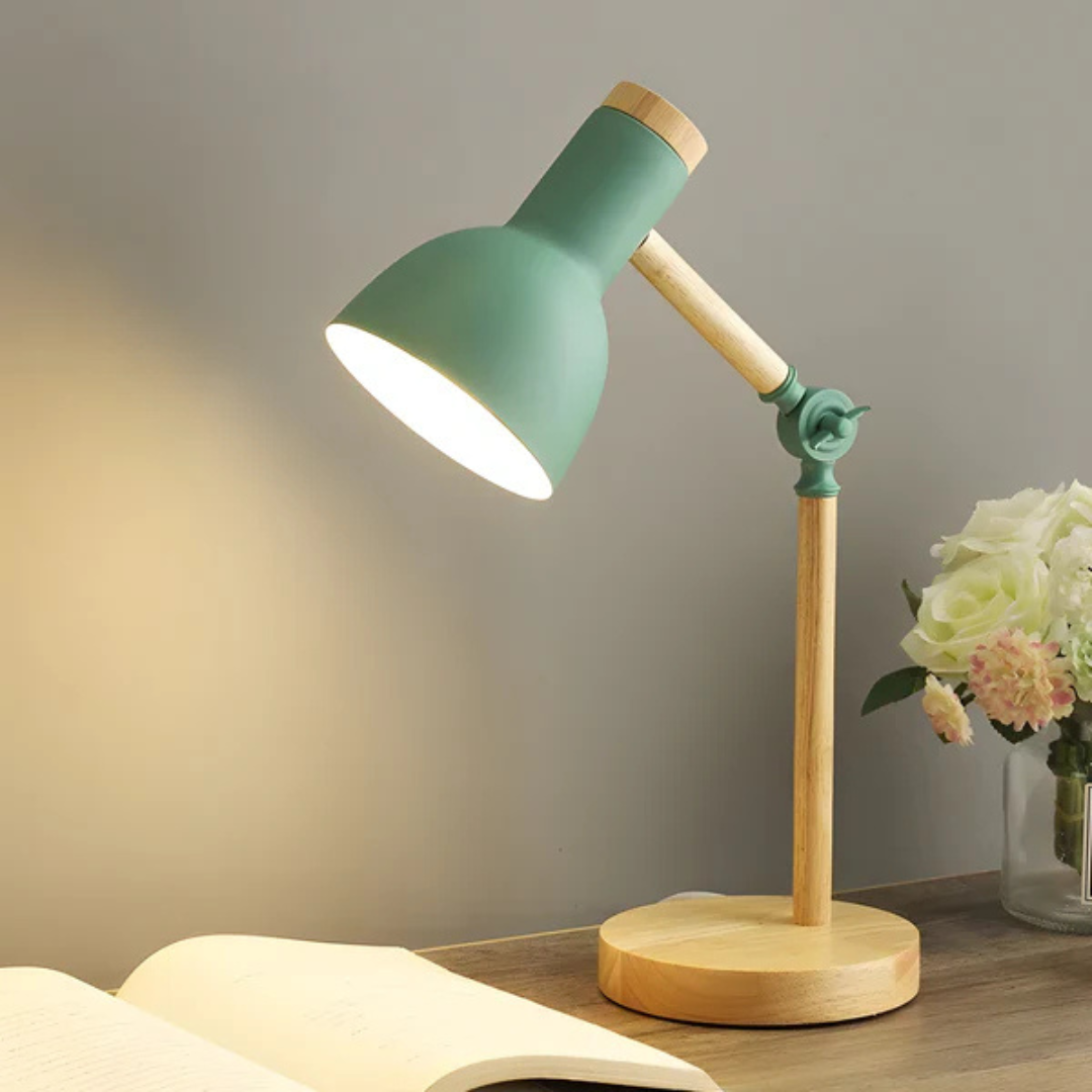 Nord - Anpassbare Macaron LED Tischlampe mit Elegantem Holzdesign