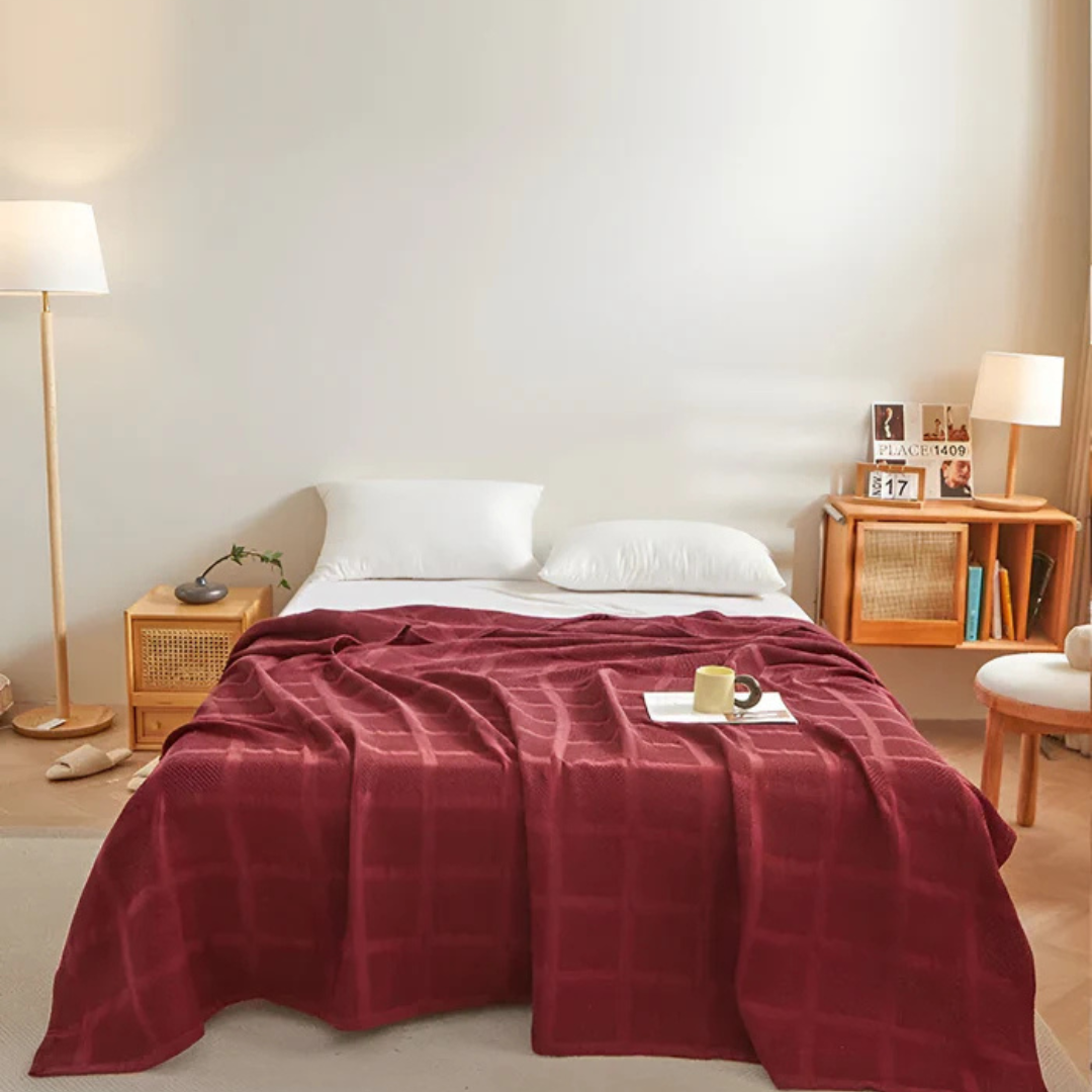 Luxuriöser Waffel - Weiches Fleece-Decke für Komfort und Stil