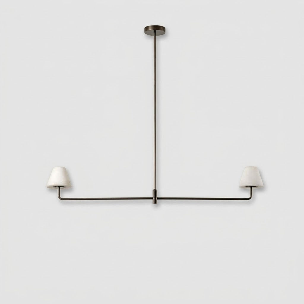Alba Pendelleuchte aus Alabaster und Bronze