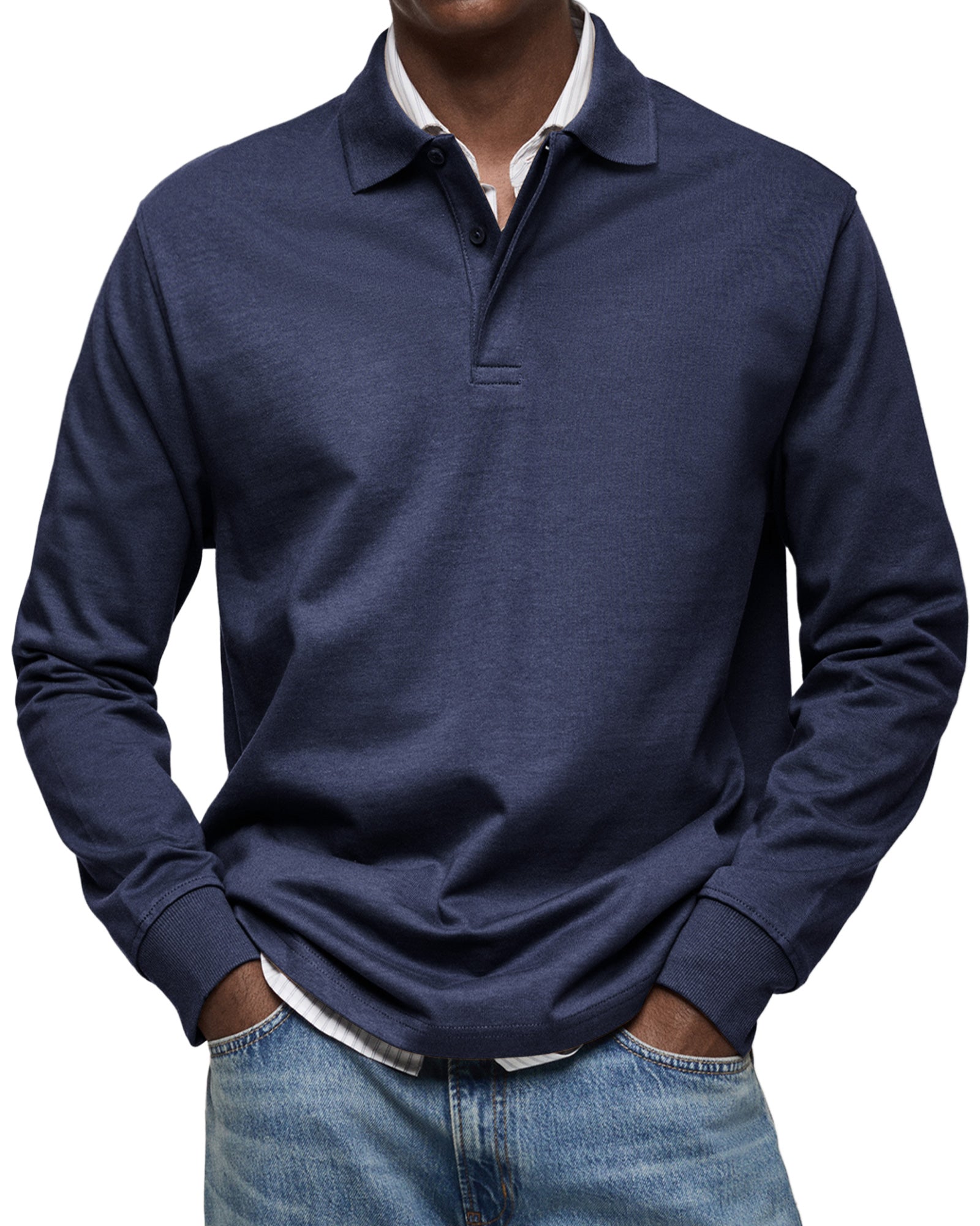 ALJUR - Casual langärmeliges Polo für einen bequemen und trendigen Stil