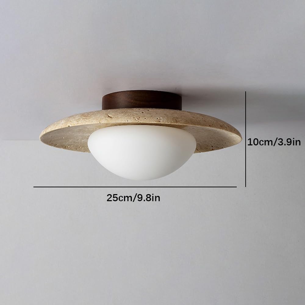 Lyonea - Elegante minimalistische LED-Deckenleuchte aus Travertin